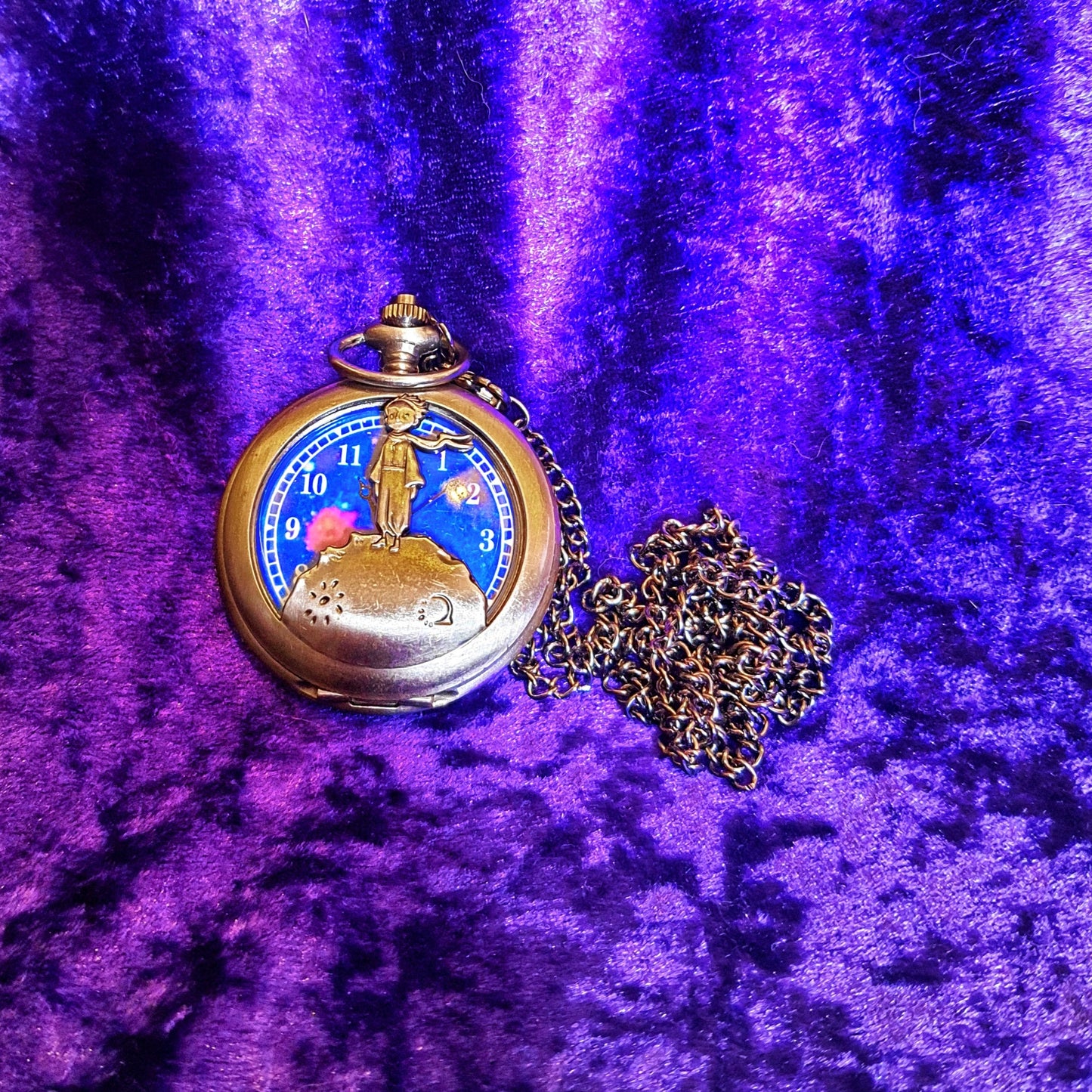 Boy On The Moon Pocket Watch with Chain Quartz Pocket Watch - Pretty Savage Jewellery