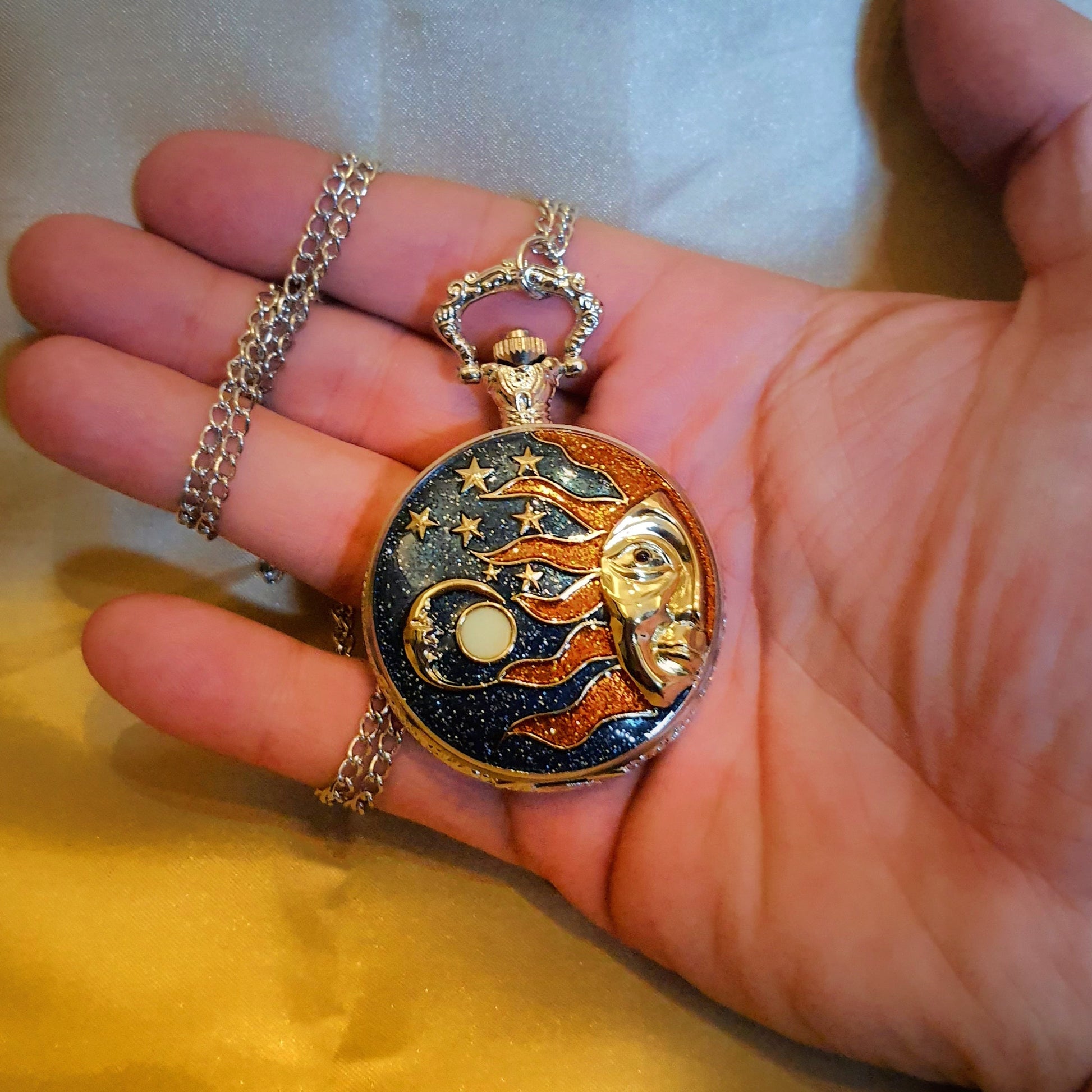 Day And Night Quartz Pocket Watch With Chain - Pretty Savage Jewellery