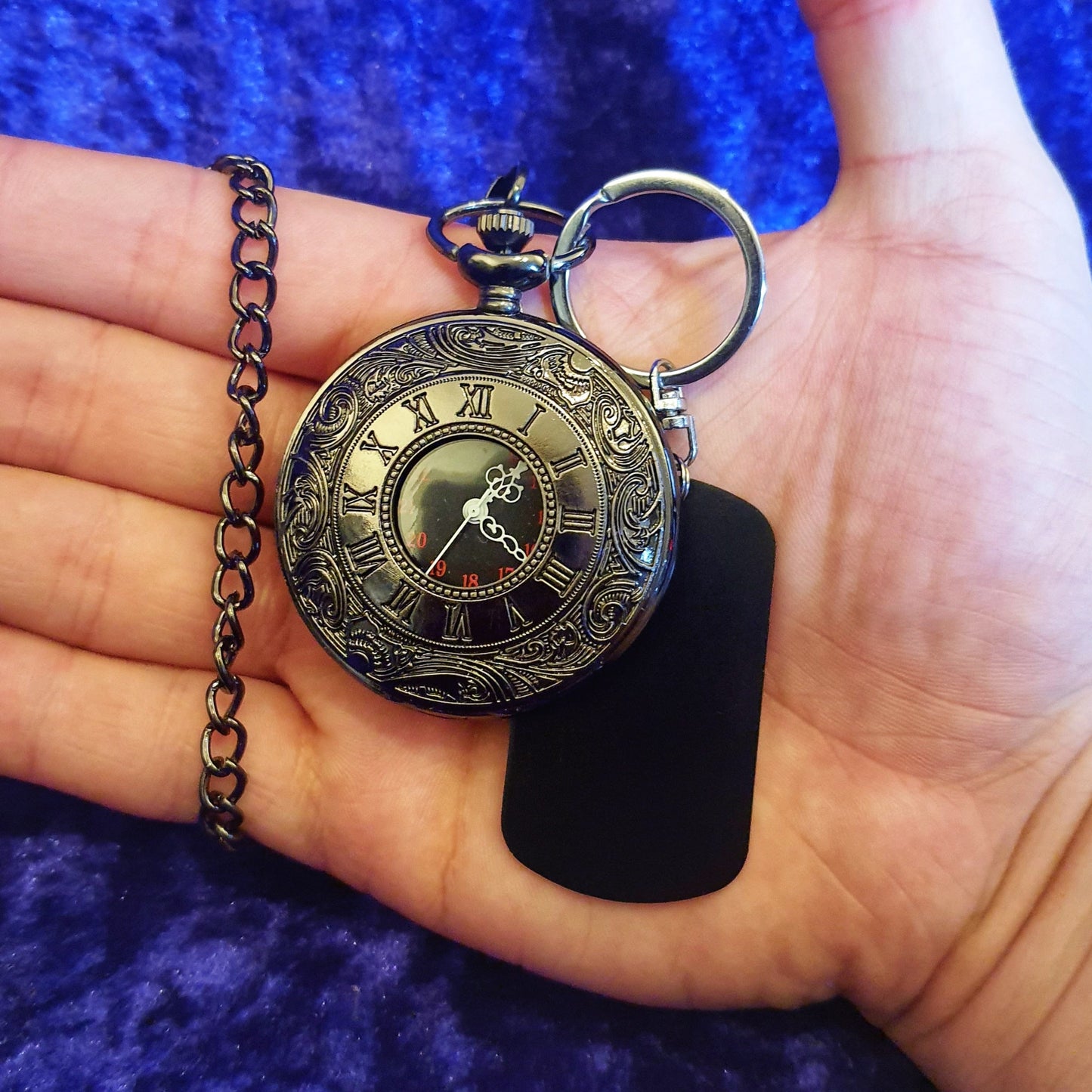 Roman Numerals Quartz Pocket Watch With Chain - Pretty Savage Jewellery