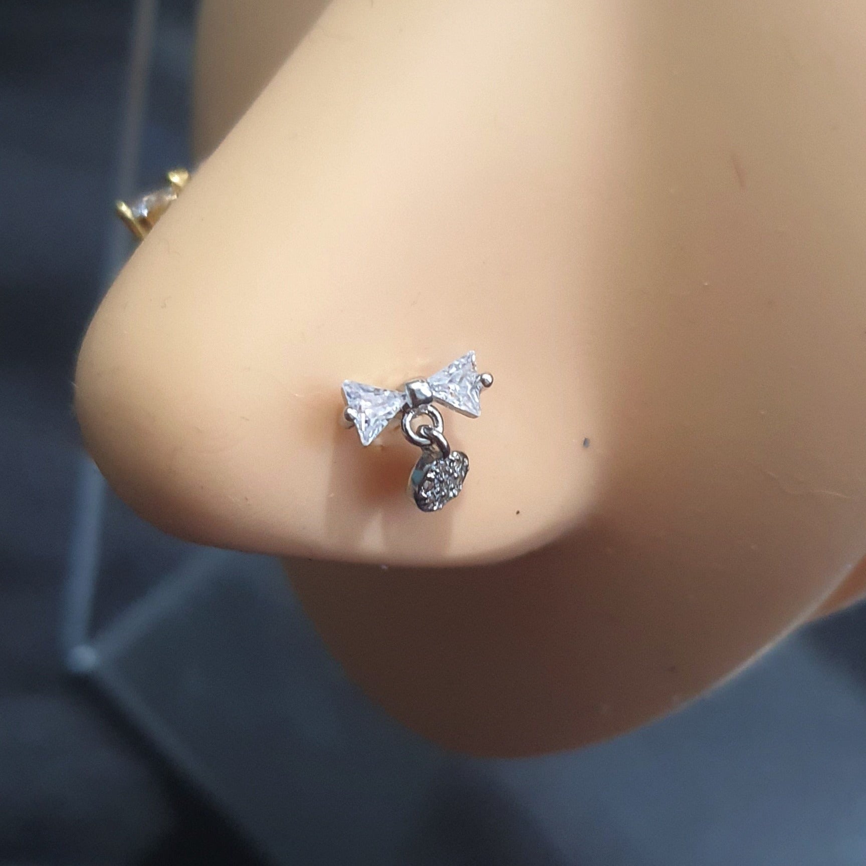 Bow Tie Dainty Nose Stud - Pretty Savage Jewellery