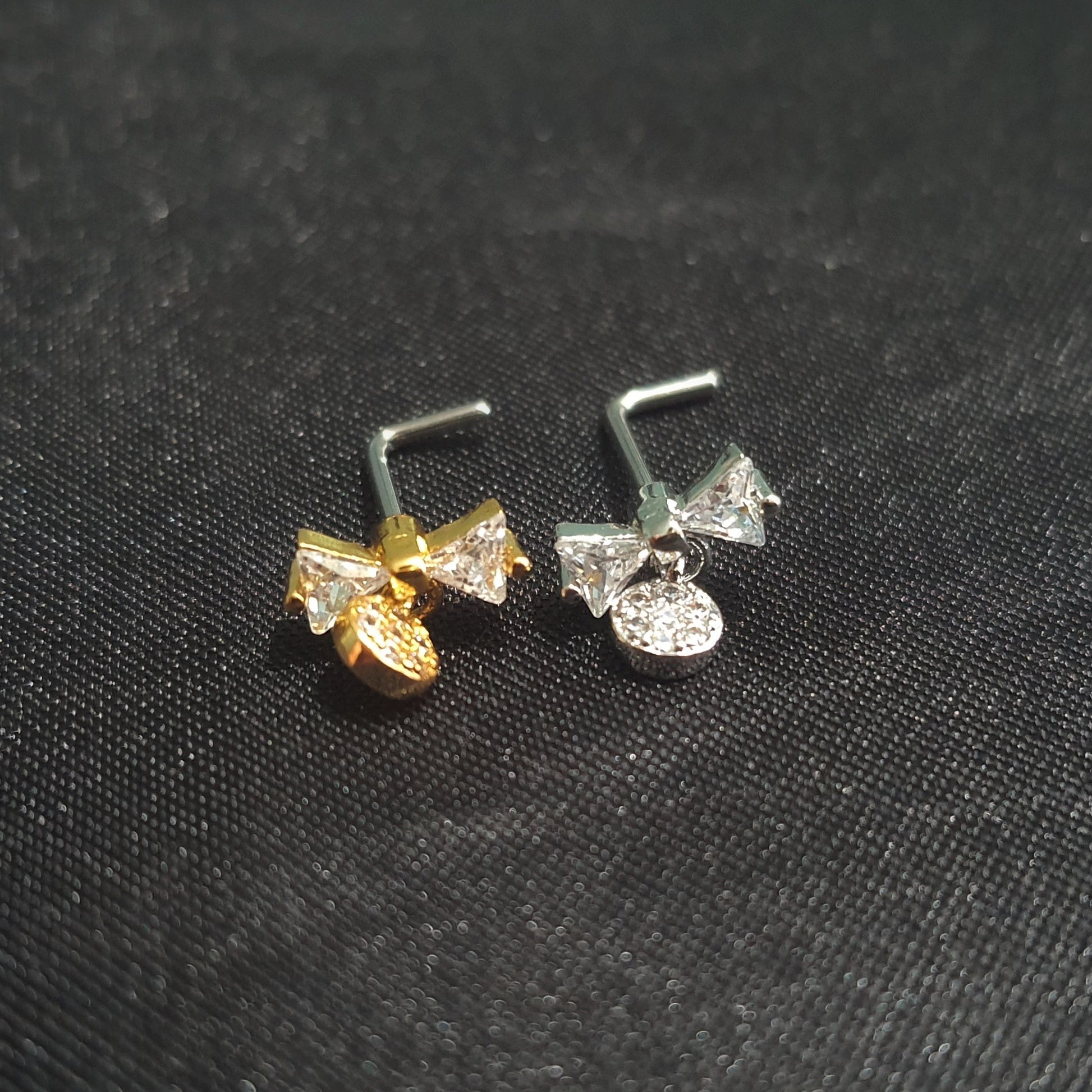 Bow Tie Dainty Nose Stud - Pretty Savage Jewellery