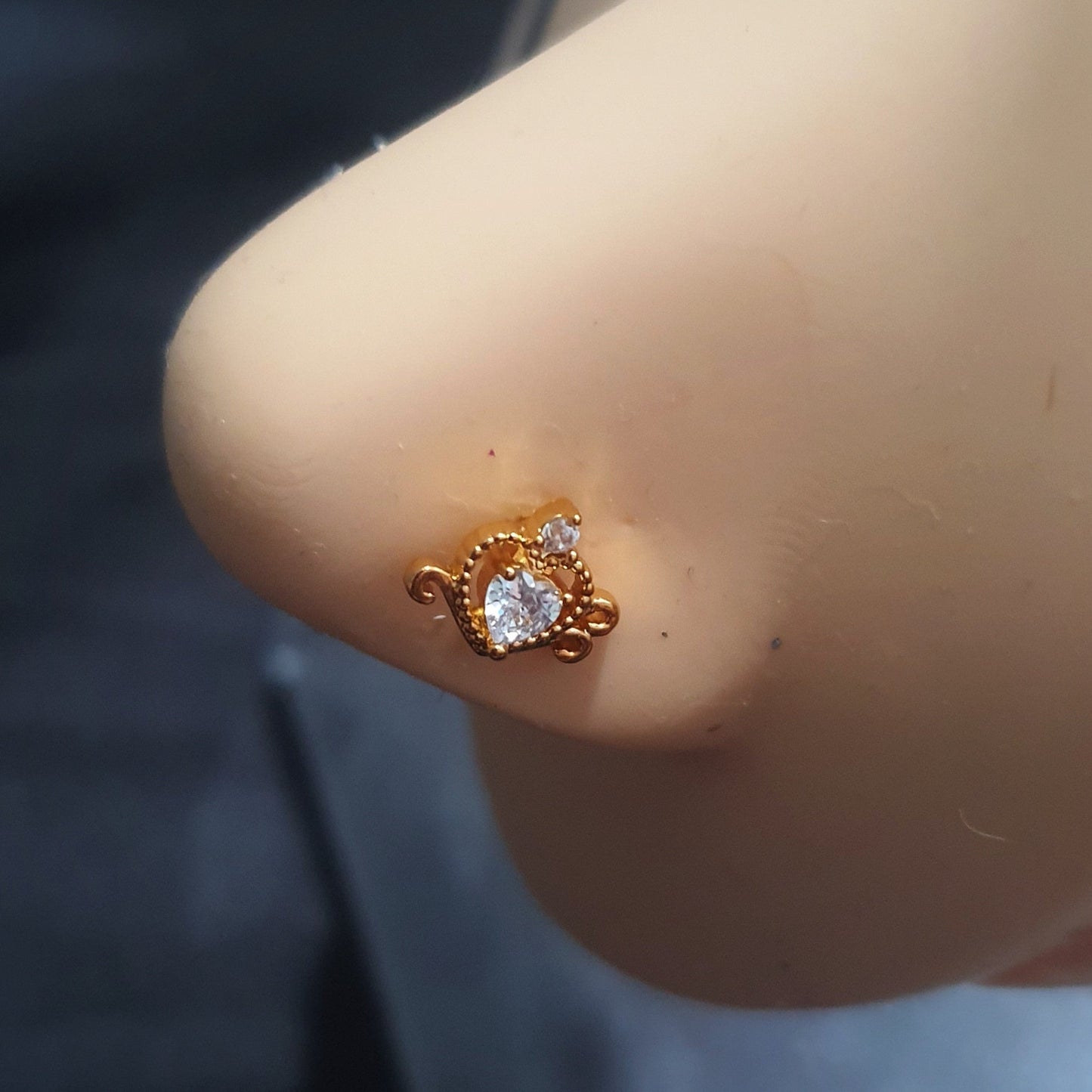 Princess Heart Nose Stud - Pretty Savage Jewellery