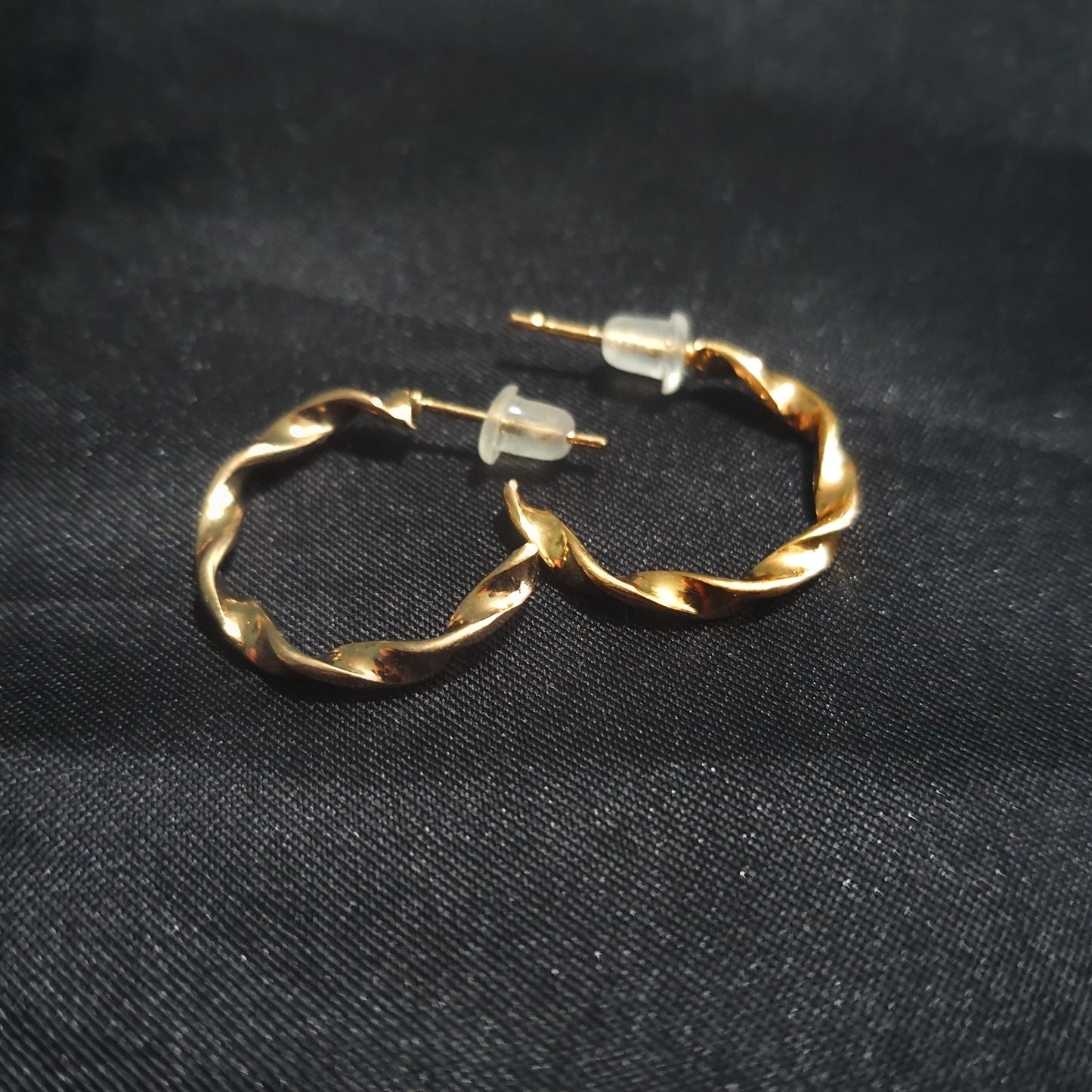 Twisted Earring Lobe Piercing Golden Ear Hoops - Pretty Savage Jewellery