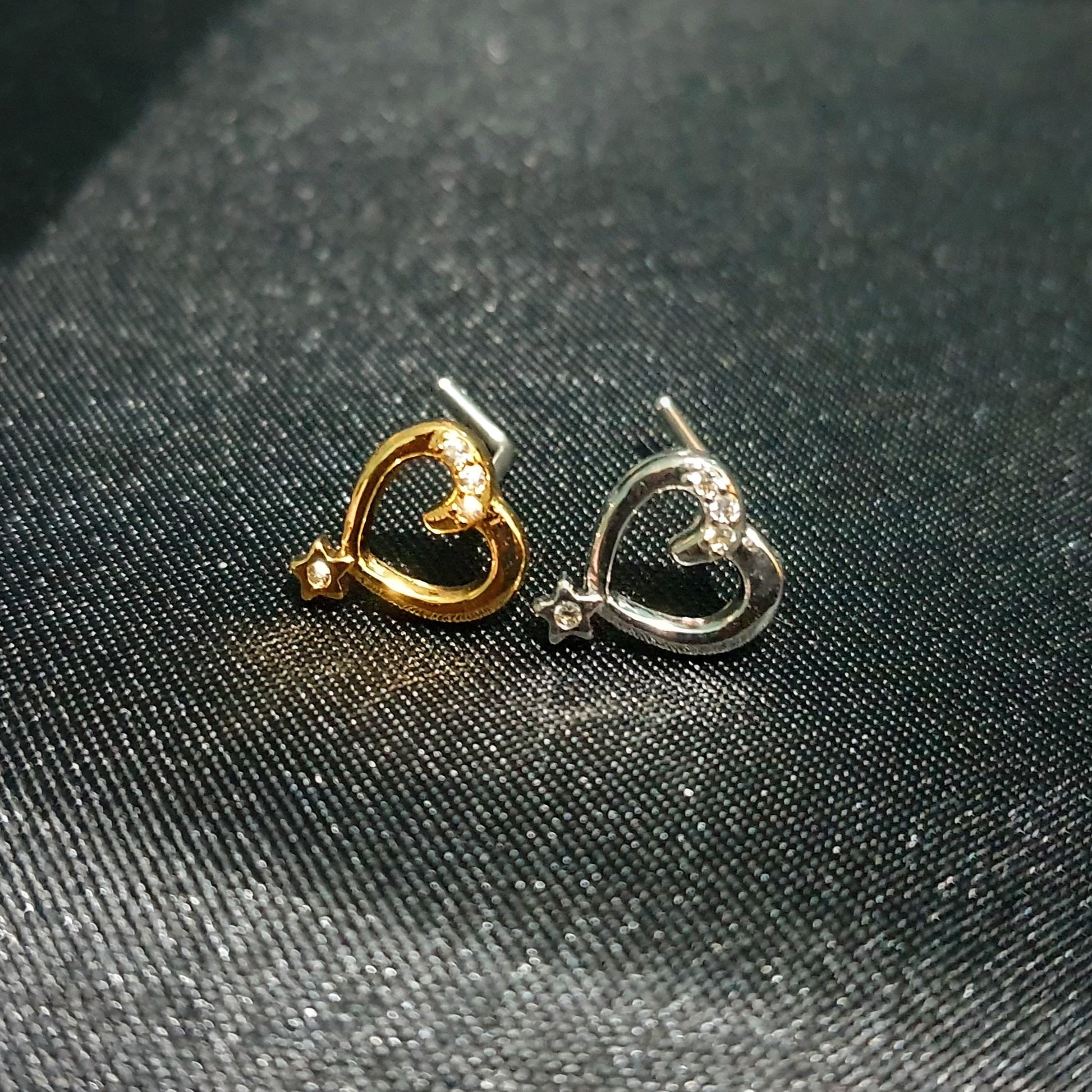 Heart And Star Nose Studs - Pretty Savage Jewellery