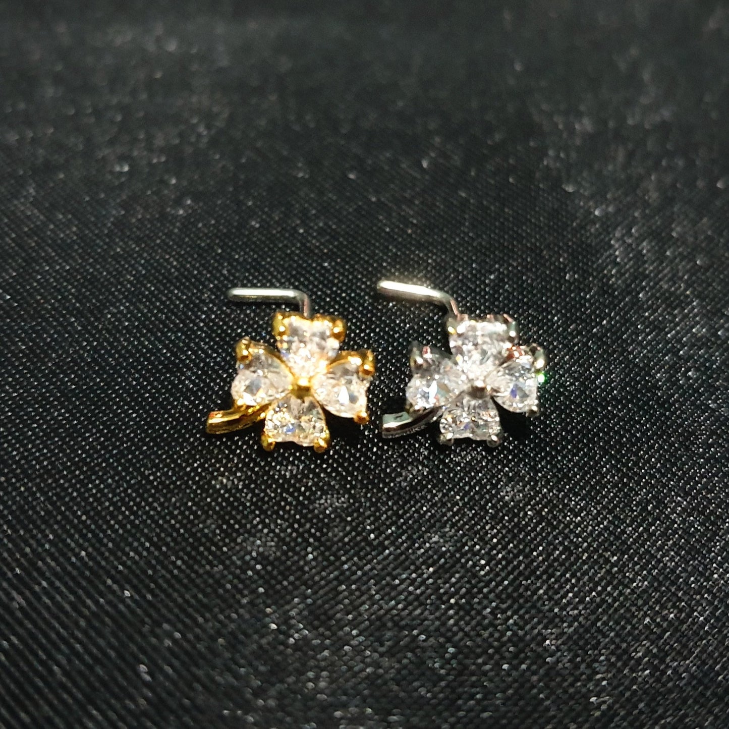 Four-Leaf Clover Lucky Nose Studs - Pretty Savage Jewellery