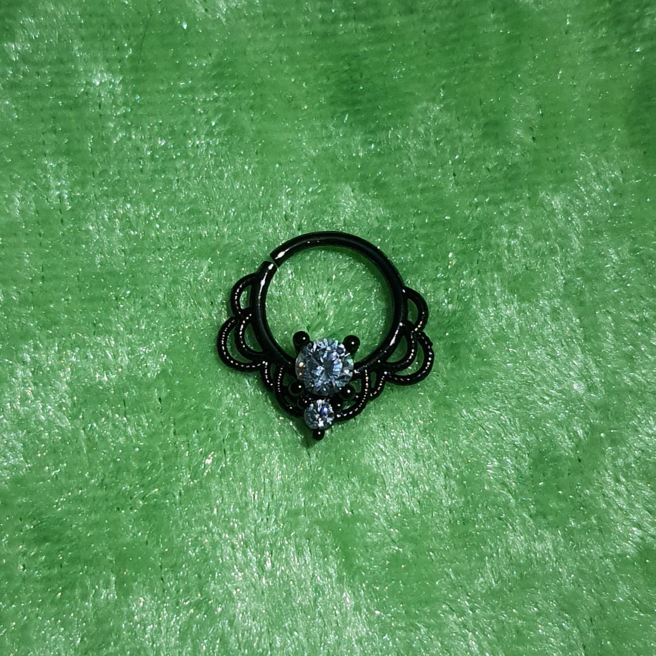 Black Gem Septum Ring - Pretty Savage Jewellery