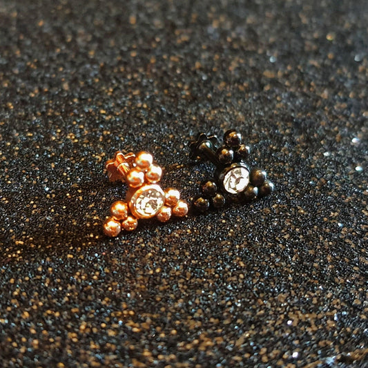 Pyramid Gem Threaded Labret Studs - Pretty Savage Jewellery