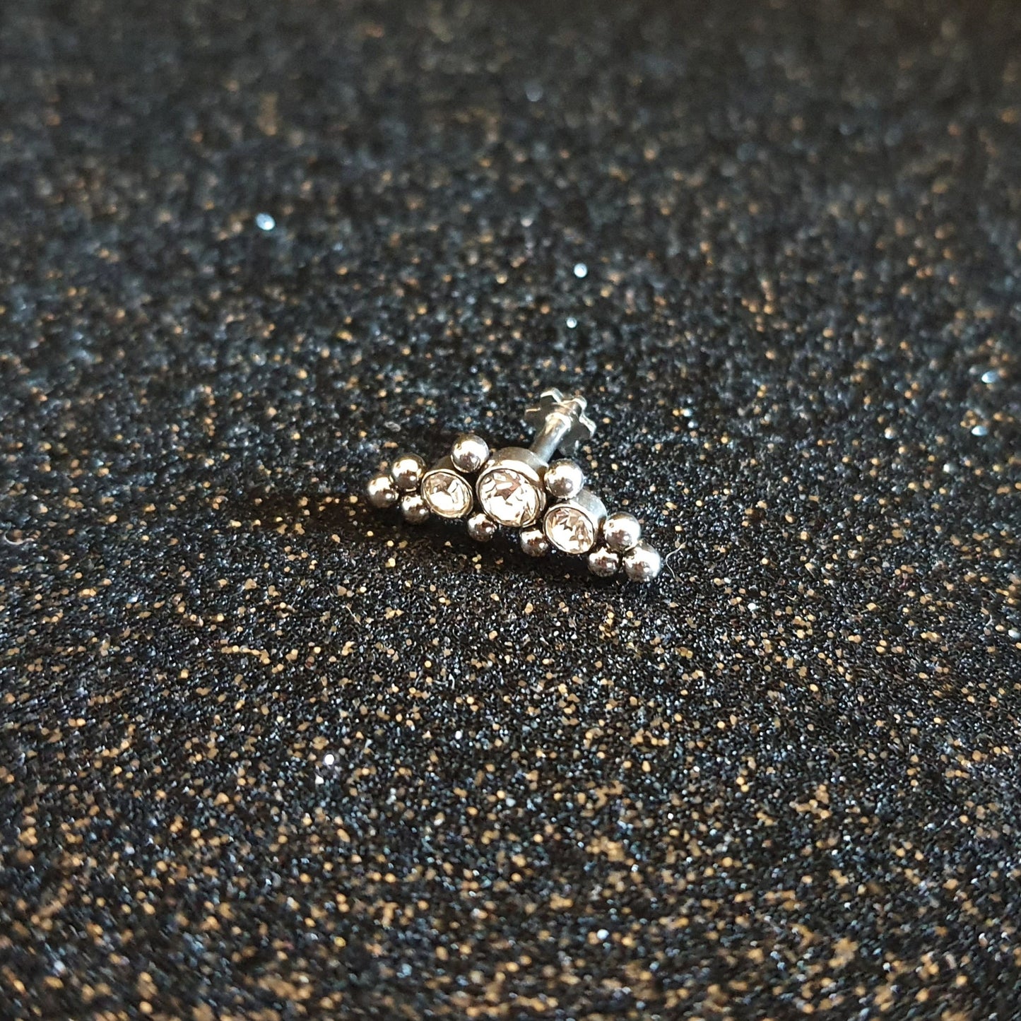 Silver Gem Threaded labret studs - Pretty Savage Jewellery