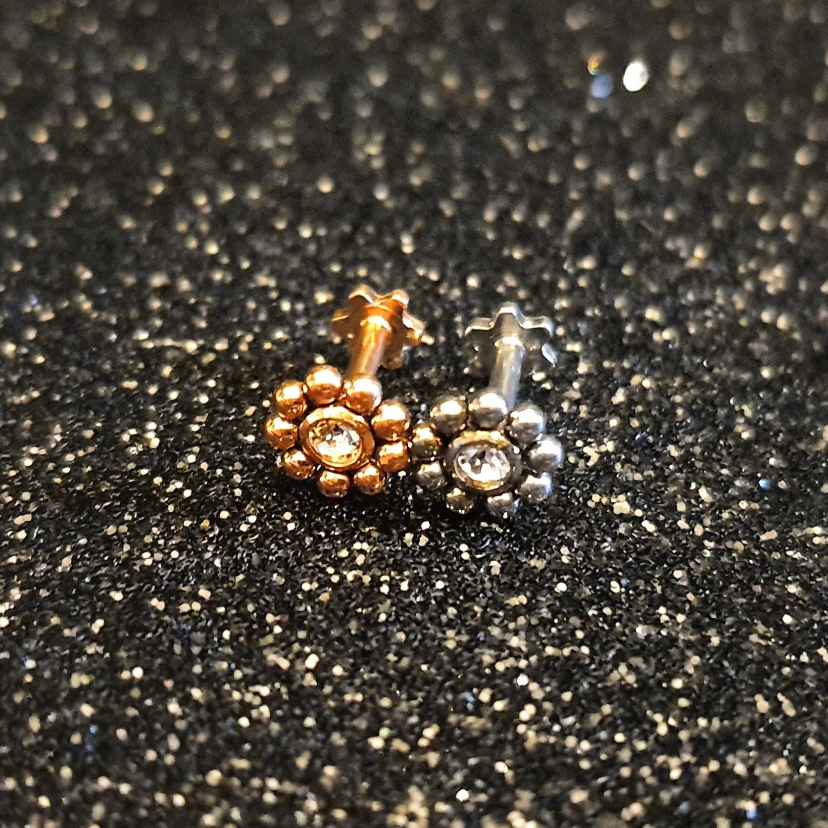 Flower Threaded Labret Studs - Pretty Savage Jewellery