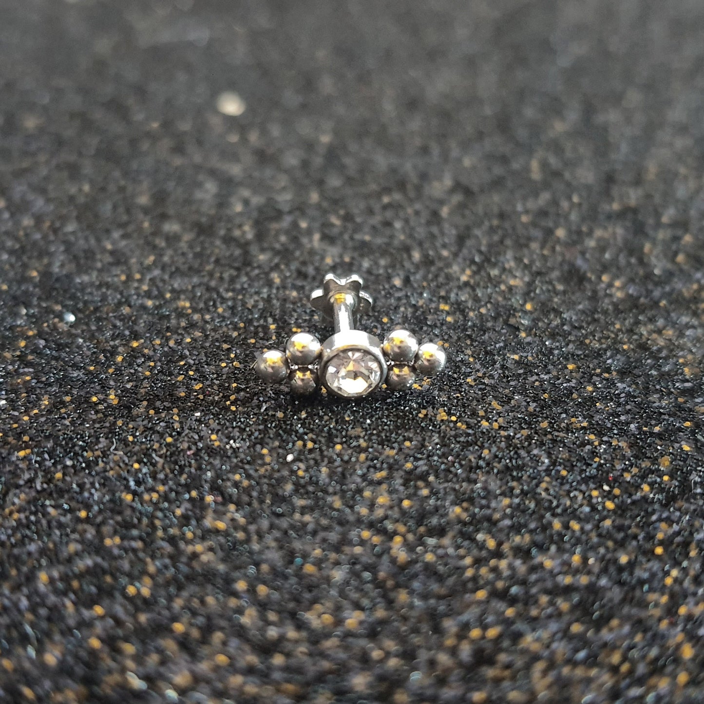 Silver Gem Threaded labret studs - Pretty Savage Jewellery