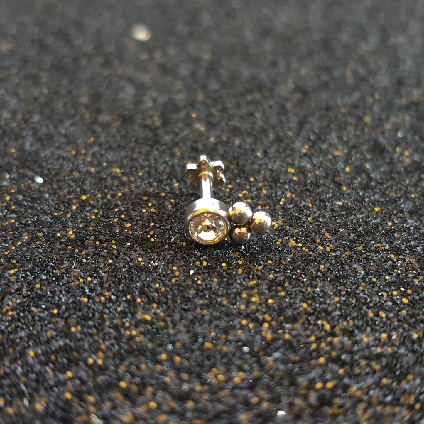 Silver Gem Threaded labret studs - Pretty Savage Jewellery