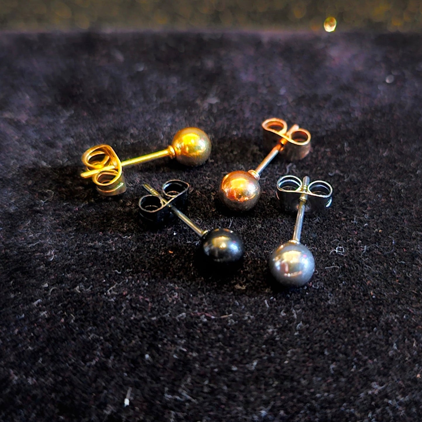 Stainless Steel Ball End Ear Studs - Pretty Savage Jewellery