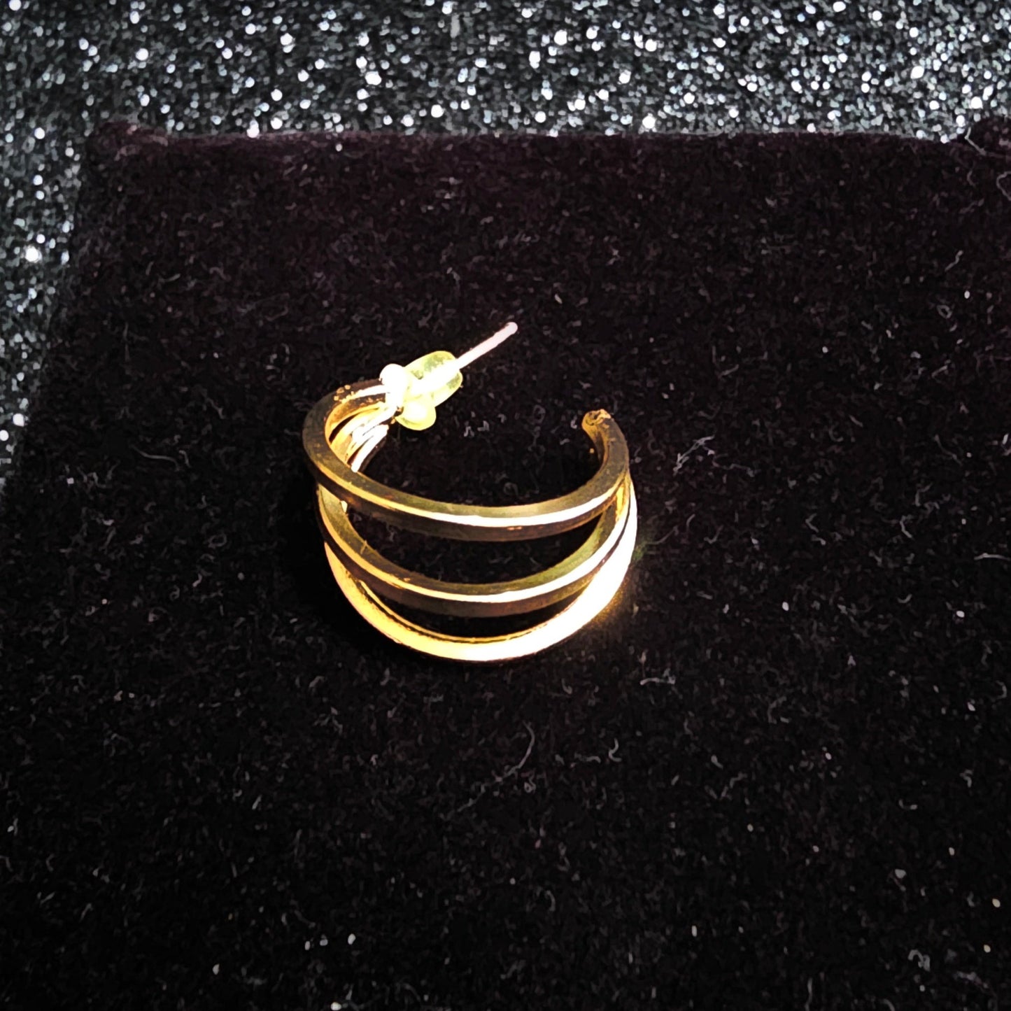 Golden Triple Hoop Earrings Pair - Pretty Savage Jewellery