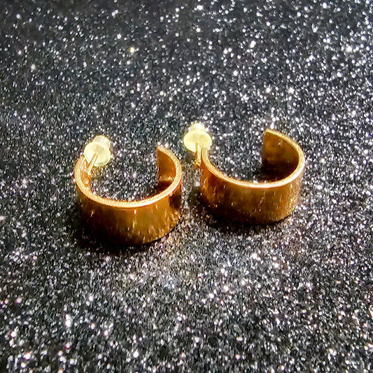 Golden Medium Chunky Hoop Earring Pair - Pretty Savage Jewellery