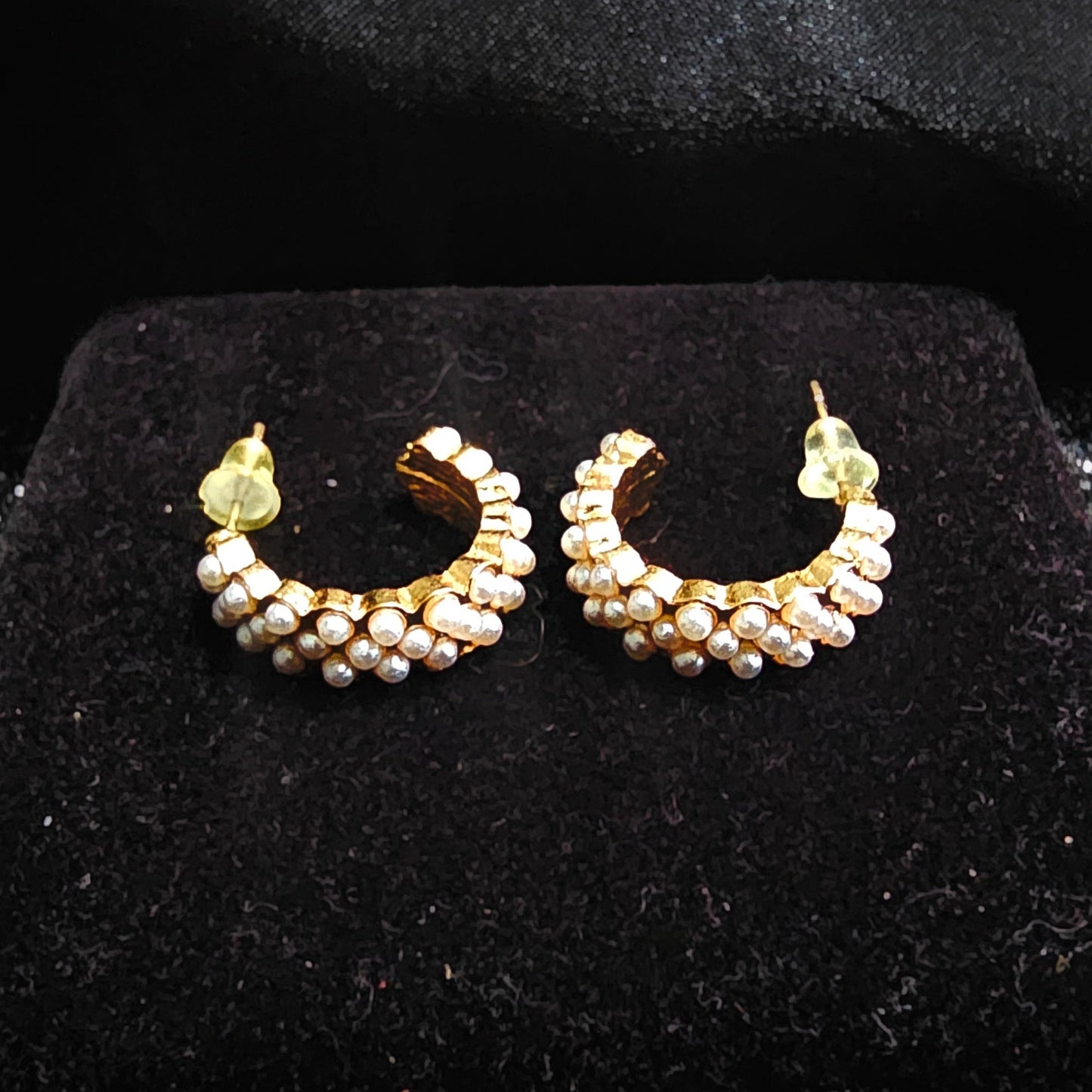 Golden Mini Pearl Hoop Earring Pair - Pretty Savage Jewellery