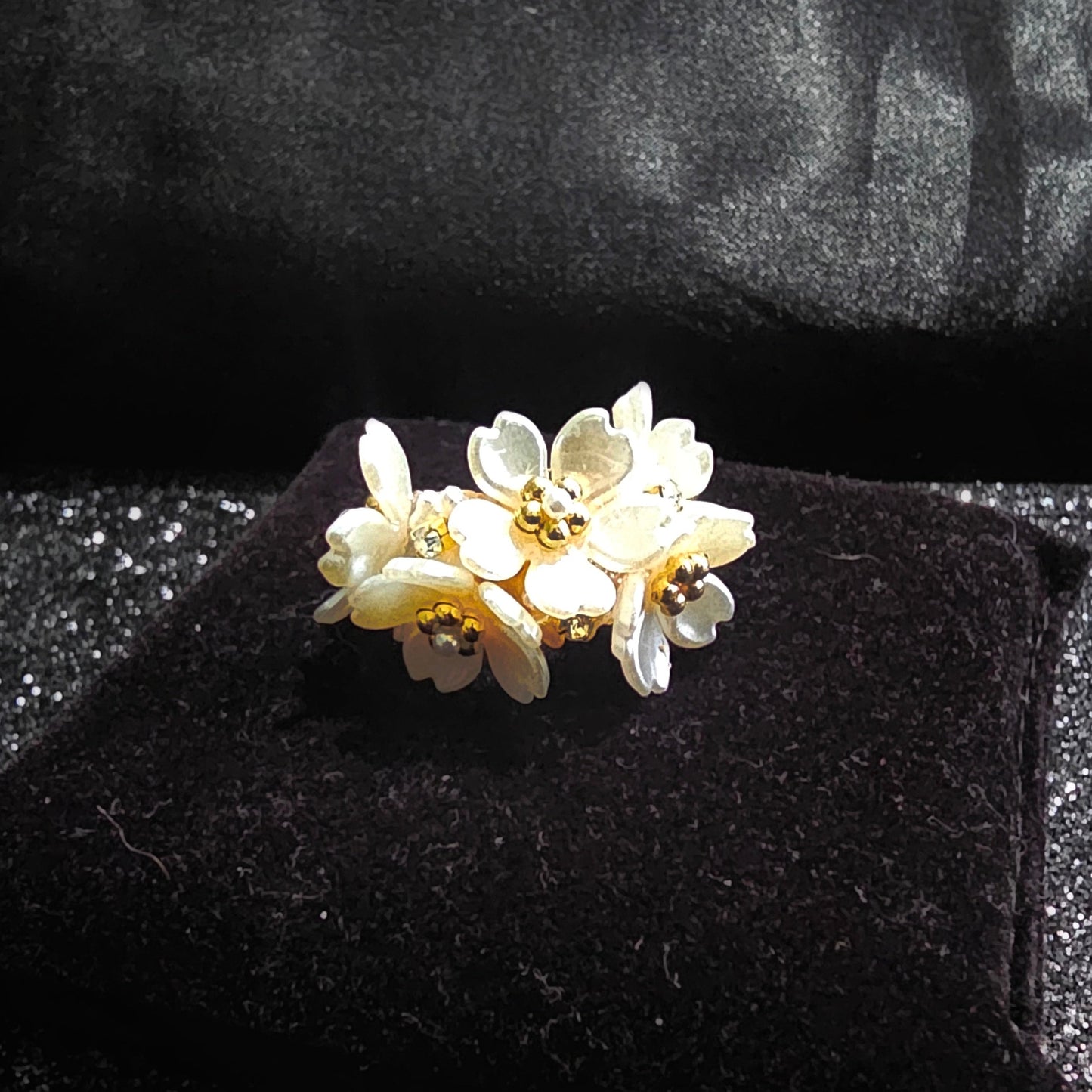 White Lilly Flower Hoop Earring Pair - Pretty Savage Jewellery