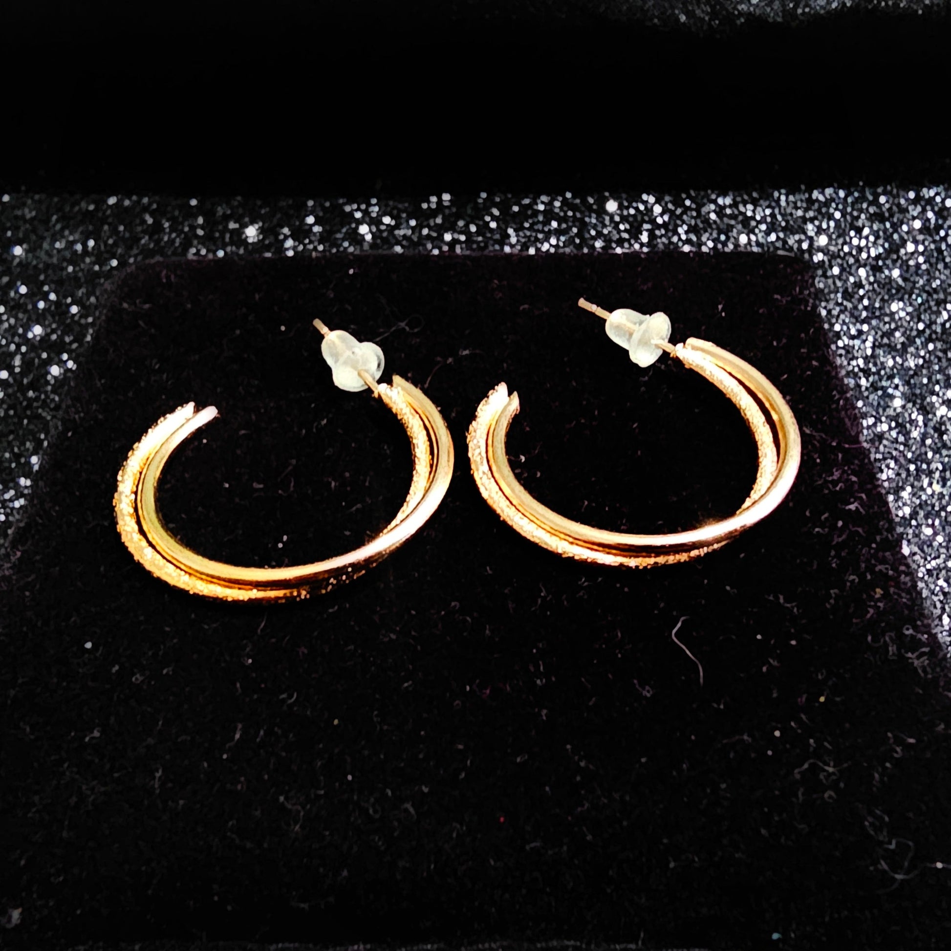 Double Hoop Golden Earring Pair - Pretty Savage Jewellery