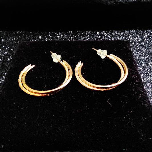 Double Hoop Golden Earring Pair - Pretty Savage Jewellery