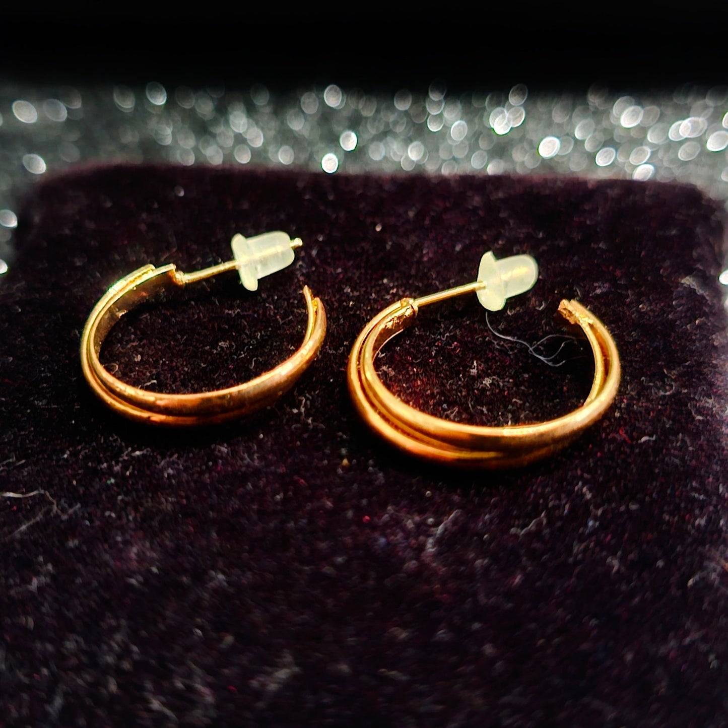 Double Hoop Small Golden Earring Pair - Pretty Savage Jewellery