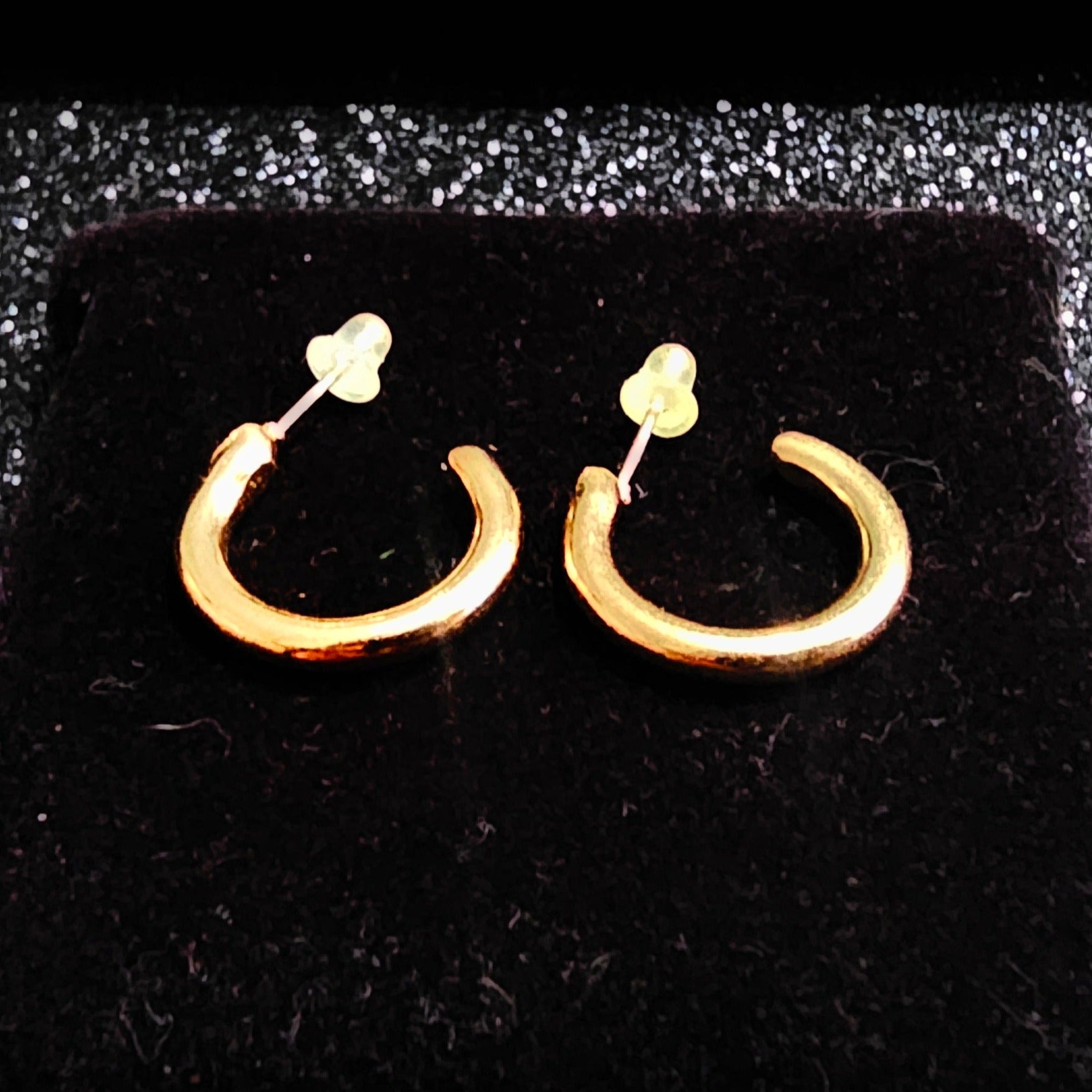 Golden Chunky Hoop Earring Pair - Pretty Savage Jewellery