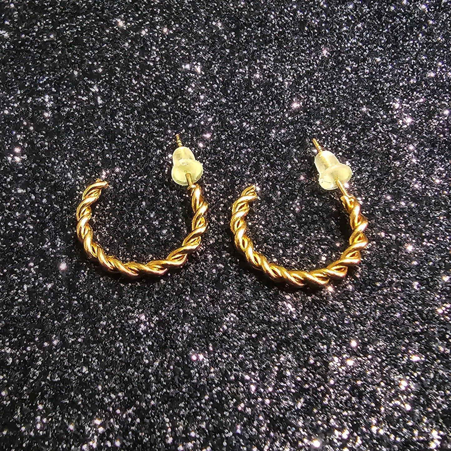 Twisted Earring Piercing Golden Ear Hoops - Pretty Savage Jewellery