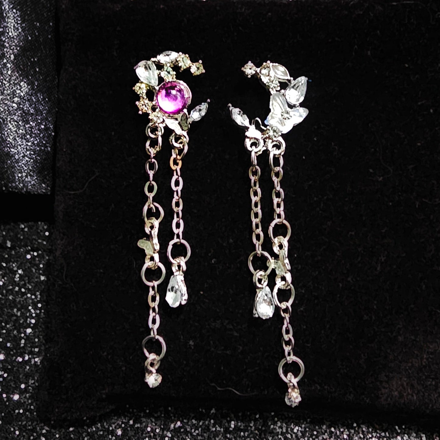 Moon And Butterfly Ear Stud Pair - Pretty Savage Jewellery