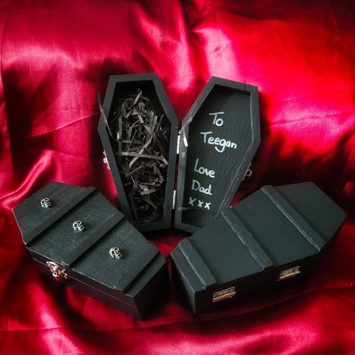 Wooden Black Coffin Gift box - Pretty Savage Jewellery