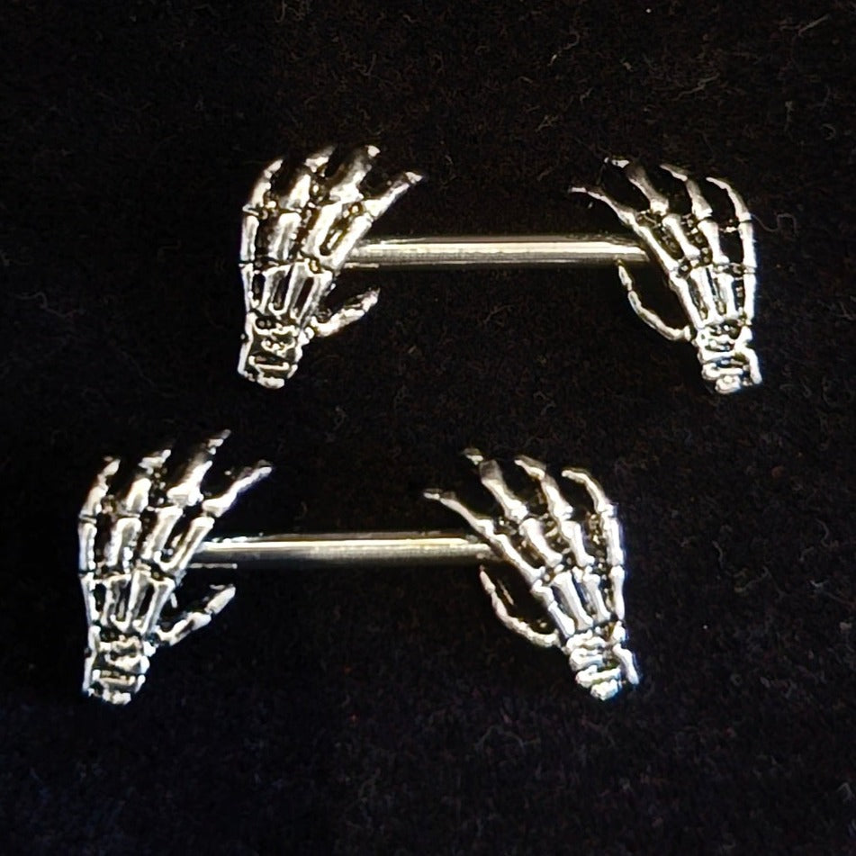 Skeleton Hand Nipple Bar - Pretty Savage Jewellery