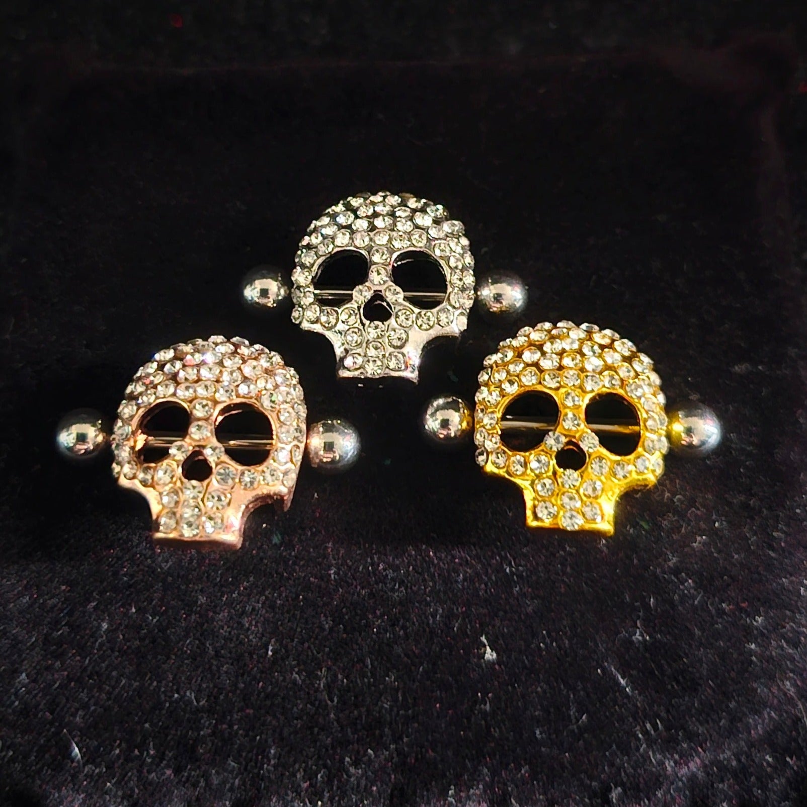 Diamond Skull Nipple Bar Shield - Pretty Savage Jewellery