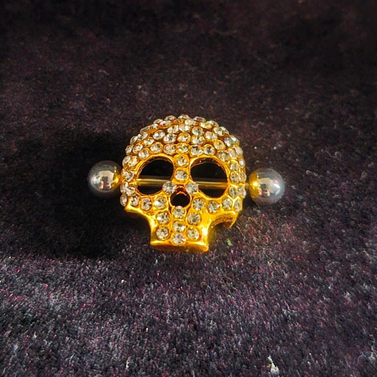 Diamond Skull Nipple Bar Shield - Pretty Savage Jewellery