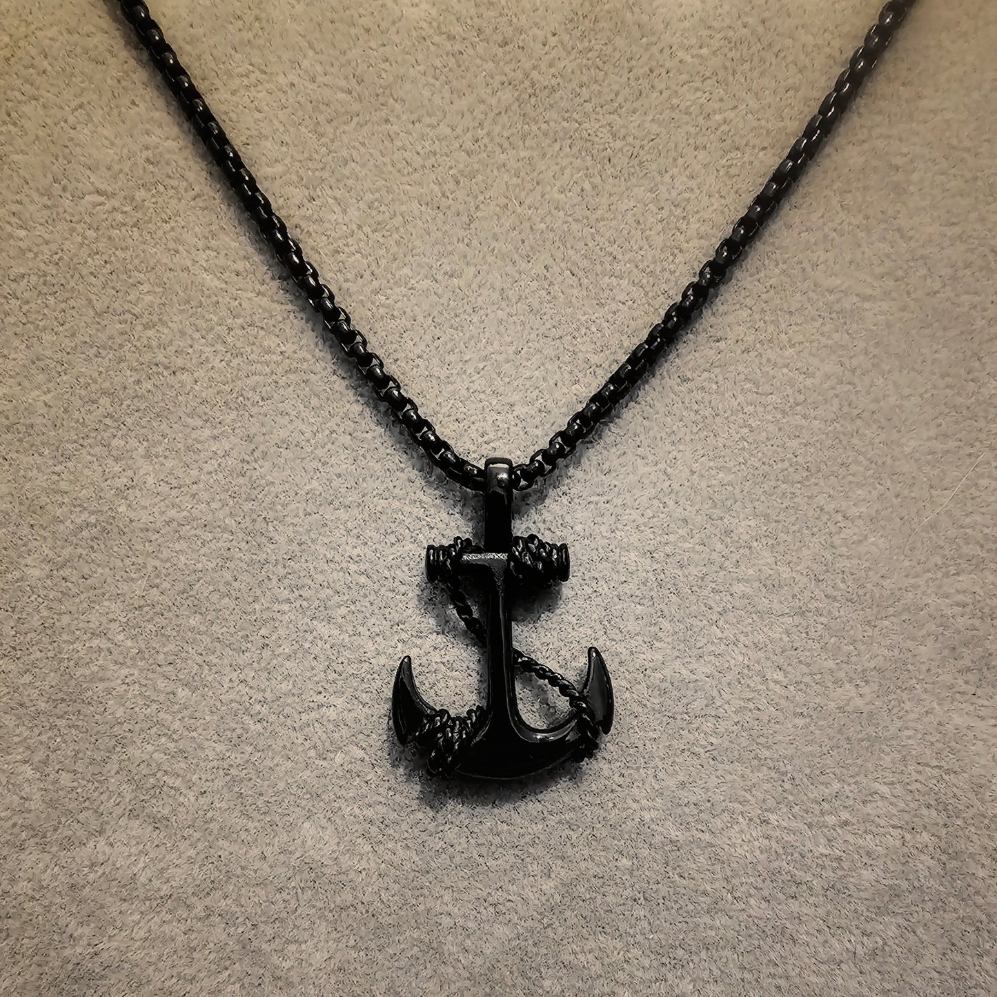 Black Anchor Chain Necklace - Pretty Savage Jewellery