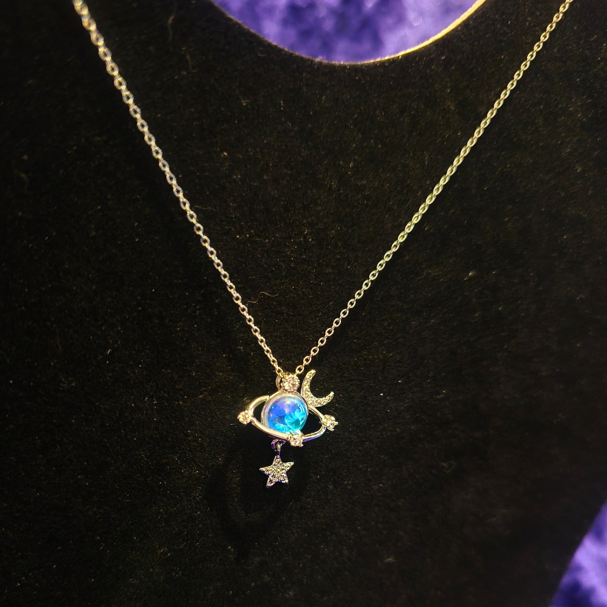 Planet Moon And Star Pendant Necklace - Pretty Savage Jewellery