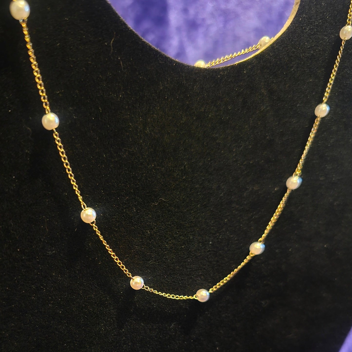 Golden Minimalist Pearl Necklace - Pretty Savage Jewellery