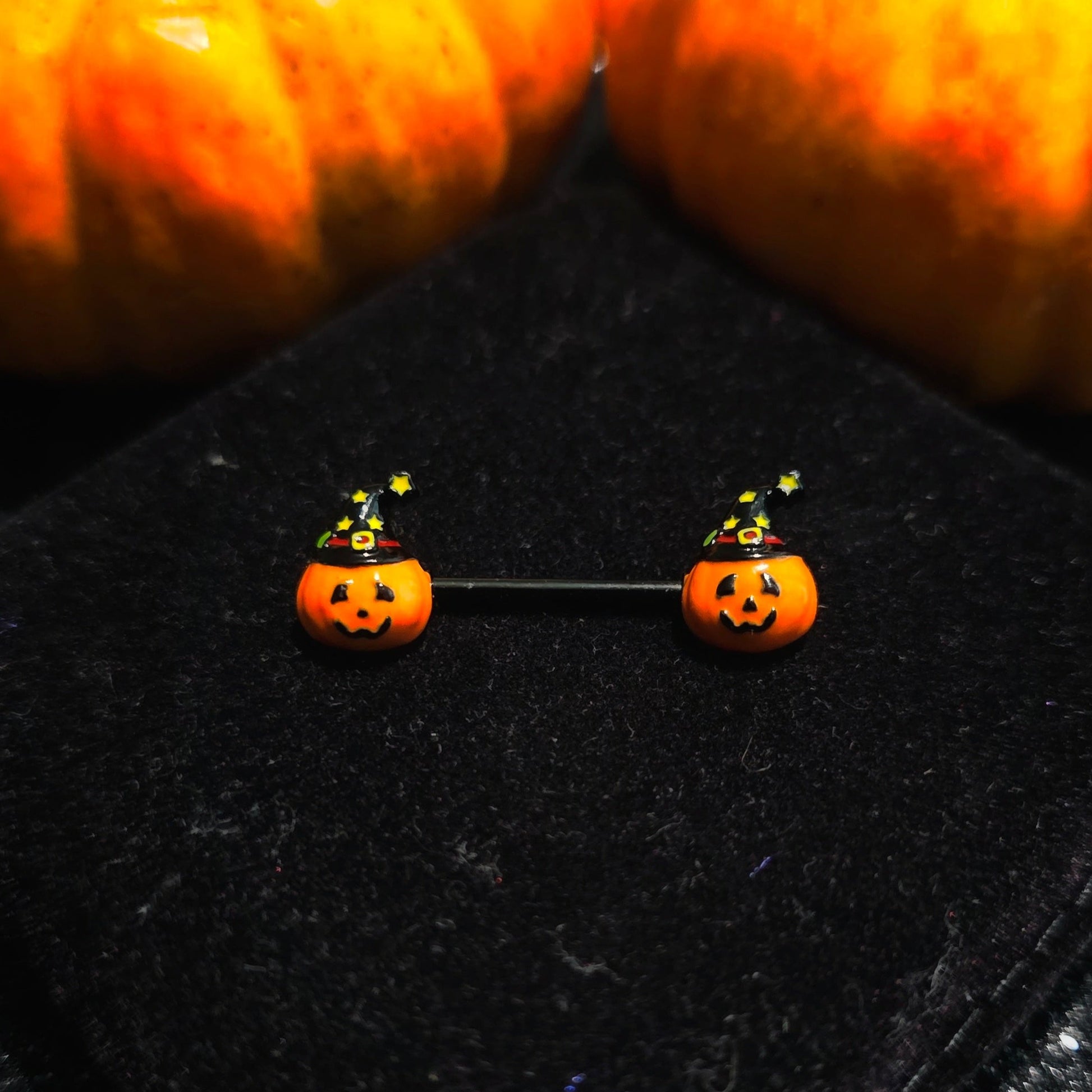 Halloween Pumpkin Nipple bar - Pretty Savage Jewellery