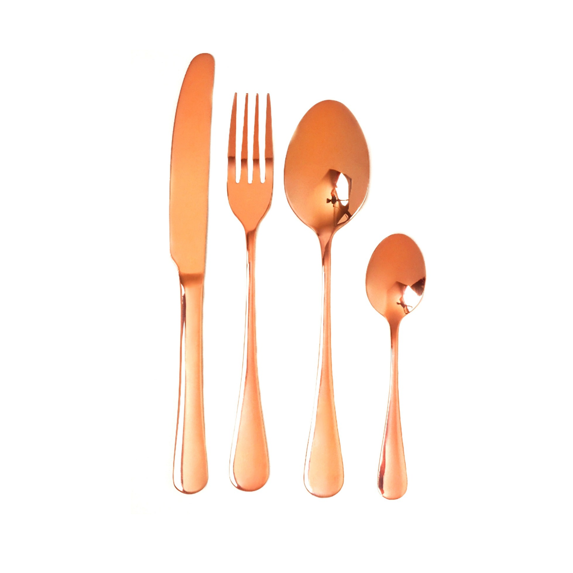 Rose Gold 4pc Blank Stainless Steel Cutlery Set