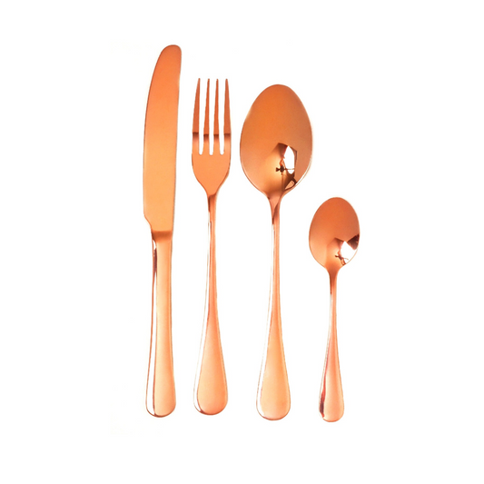 Rose Gold 4pc Blank Stainless Steel Cutlery Set
