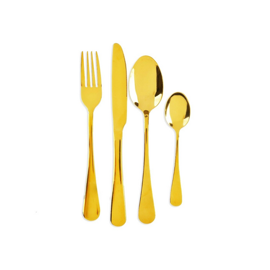 Gold 4pc Blank Stainless Steel Cutlery Set