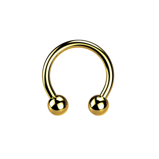 14k Gold Internally Threaded Horseshoe Ring 16G