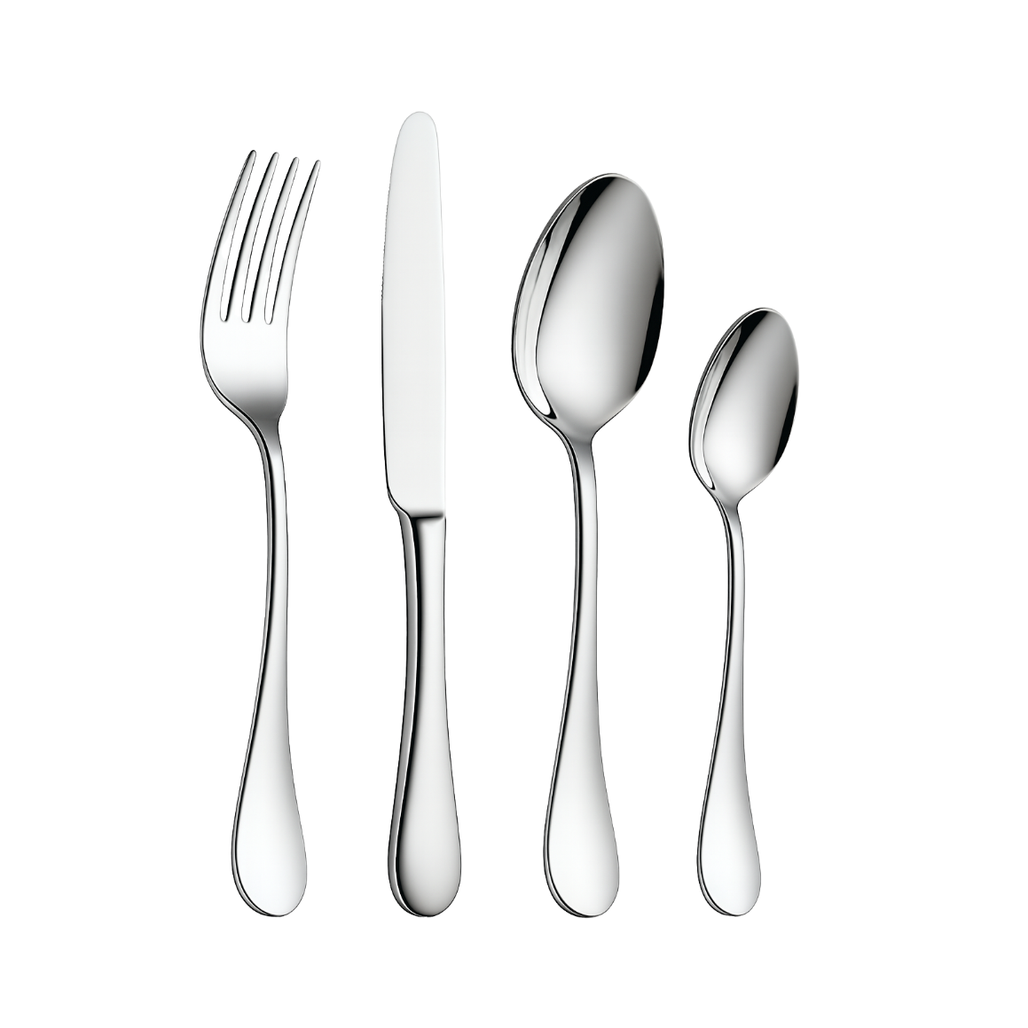 Silver 4pc Blank Stainless Steel Cutlery Set