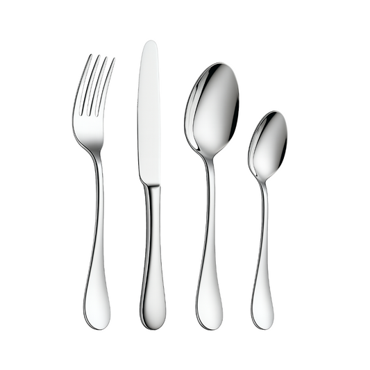 Silver 4pc Blank Stainless Steel Cutlery Set