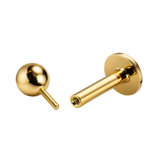Gold Titanium Labret Stud 16G