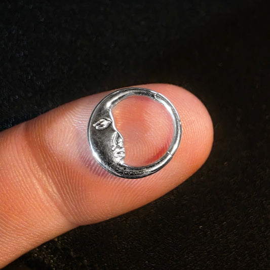 Moon Steel Clicker Ring 16G