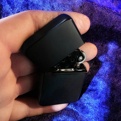 Pure Black Brass Flip Lighter