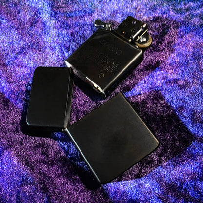 Pure Black Brass Flip Lighter