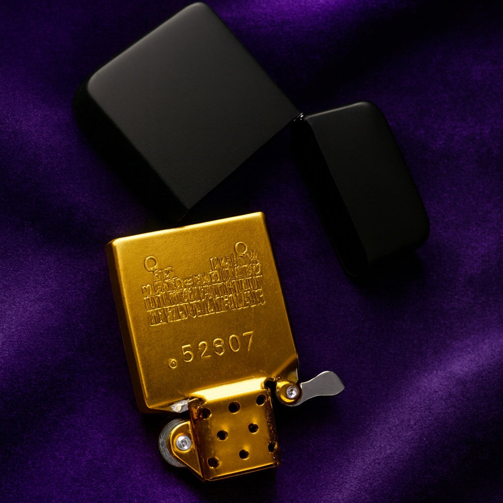 Black & Gold Brass Flip lighter