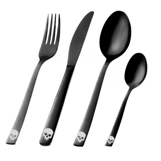 Stainless Steel 4pc Skull Cutlery Set