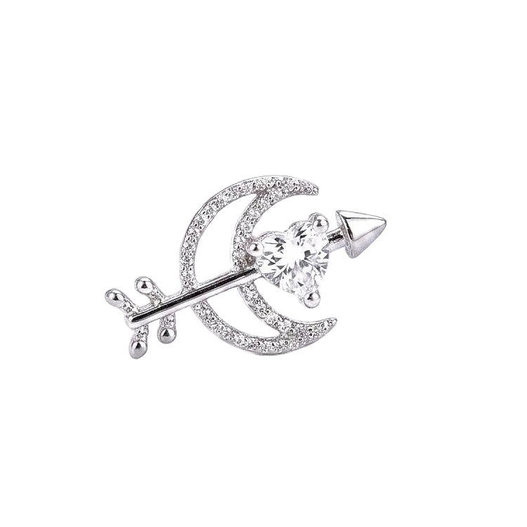 Professional product photo of a durable surgical steel celestial piercing stud for tragus or helix