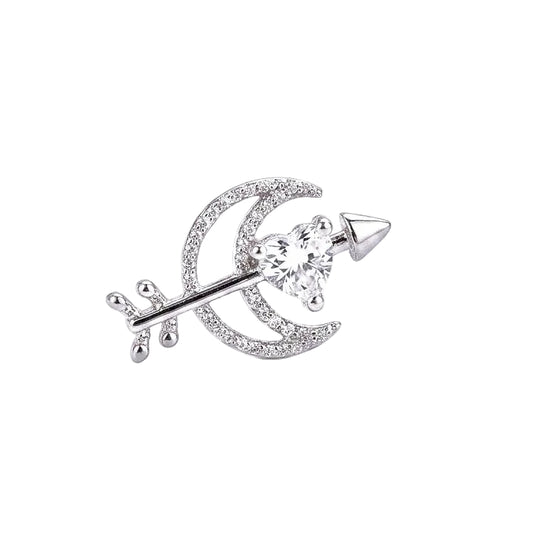 Professional product photo of a durable surgical steel celestial piercing stud for tragus or helix