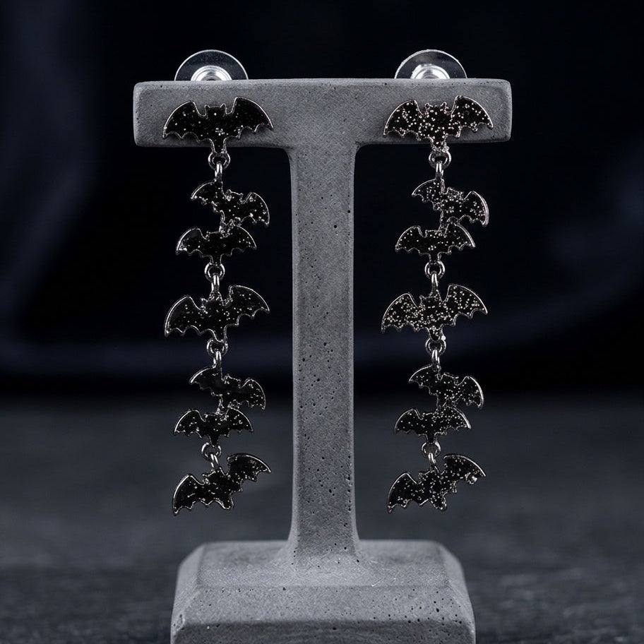 Bat Dangle Earring Stud Pair