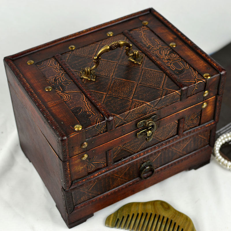 Wooden Jewellery Dressing Box With Mirror - Pretty Savage Jewellery